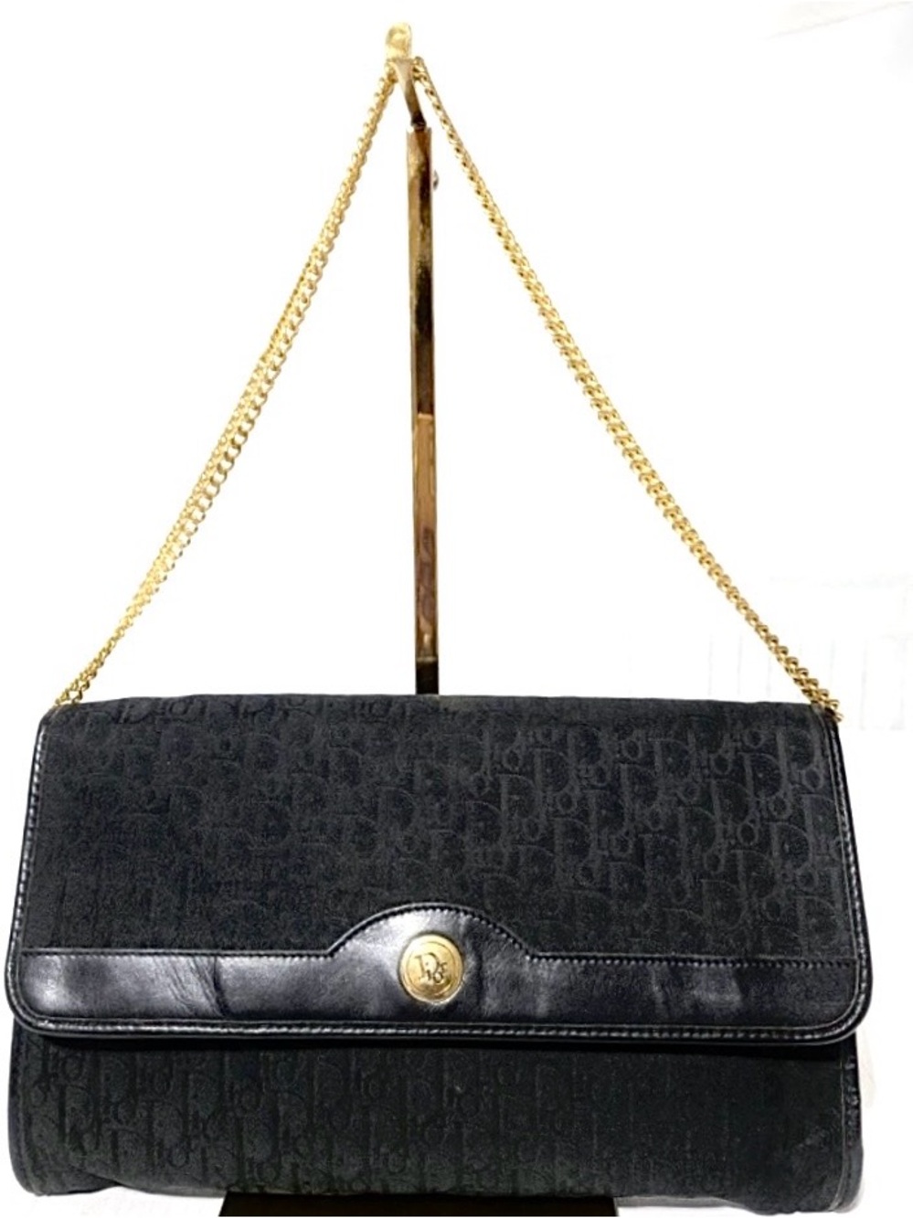 Authentic Vintage Christian Dior Trotter Canvas Chain Clutch – Made in France
